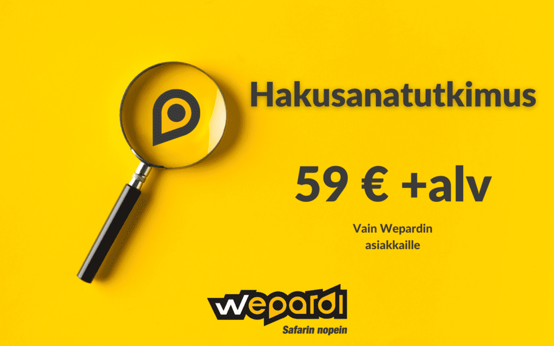 Wepardin asiakkaille: Googlen Hakusanatutkimus 59€ +alv
